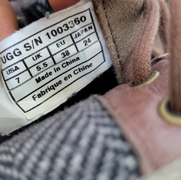 UGG Zea Brown Leather Shearling Lined Lace Up Wedge Combat Cuff Boots 7 1003360 - Picture 11 of 12